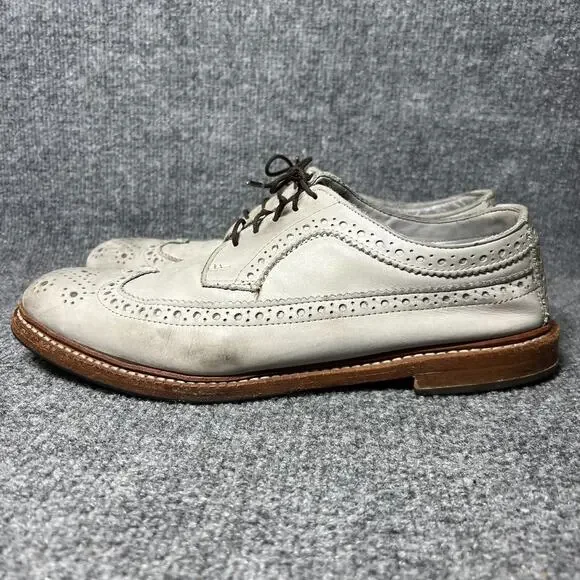 Allen Edmonds Banchory 8054 Mens 10.5 D Dress Shoes Gray Leather Wingtip Oxford